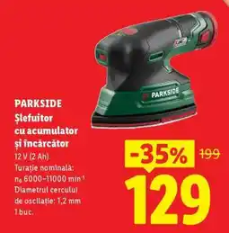 Lidl PARKSIDE Șlefuitor cu acumulator și încărcător Ofertă