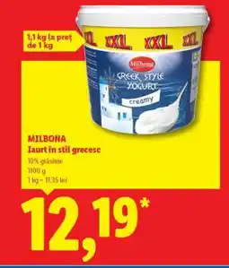 Lidl Milbona Iaurt în stil grecesc Ofertă