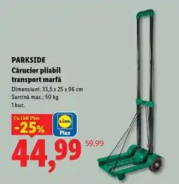 Lidl PARKSIDE Cărucior pliabil transport marfă Ofertă
