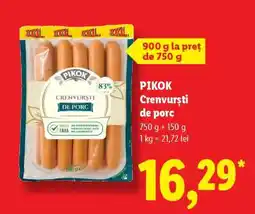 Lidl Pikok Crenvurști de porc Ofertă