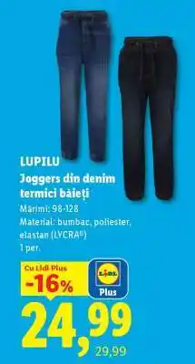 Lidl LUPILU Joggers din denim termici băieți Ofertă