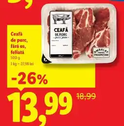Lidl Ceafă de porc fără os, feliată Ofertă