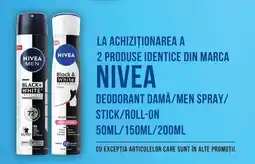Mega Image Nivea deodorant damă/men spray/stick/roll-on Ofertă