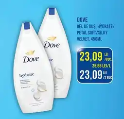 Mega Image Dove gel de duș, hydrate/petal soft/silky velvet Ofertă