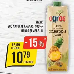Mega Image Agros suc natural ananas Ofertă
