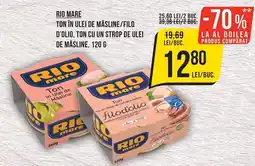 Mega Image Rio Mare ton în ulei de măsline/ton cu un strop de ulei de măsline Ofertă