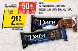 Mega Image Dare baton cu ciocolata neagra / ciocolata cu lapte si napolitana Ofertă
