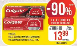 Mega Image Colgate pastă de dinți, max white charcoal/one luminous/purple reveal Ofertă