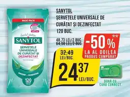 Mega Image Sanytol șervețele universale de curățat și dezinfectat Ofertă