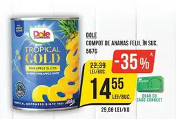 Mega Image Dole compot de ananas feli, în suc Ofertă