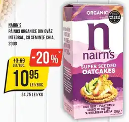 Mega Image Nairn's pâini organice din ovăz integral, cu semințe chia Ofertă