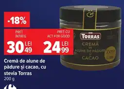 Carrefour Torras cremă de alune de pădure și cacao Ofertă