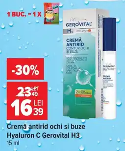 Carrefour Gerovital crema antirid ochi si buze Ofertă