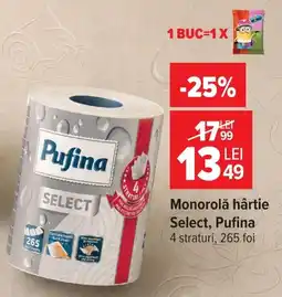 Carrefour Pufina monorolă hârtie select Ofertă