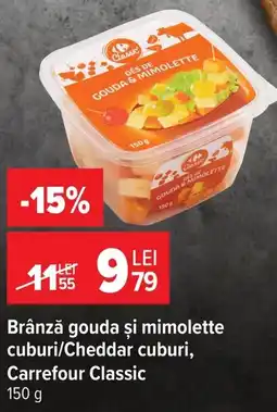 Carrefour Carrefour Classic brânză gouda și mimolette cuburi Ofertă