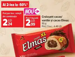 Carrefour Croissant cacao/Vanilie si caco Elmas Ofertă