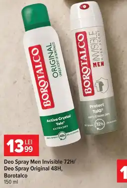 Carrefour Borotalco Deo Spray Men Invisible 72H/Deo Spray Original 48H Ofertă