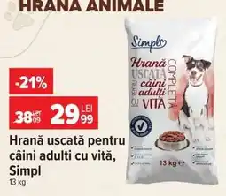 Carrefour Hrană uscată pentru câini adulți cu vită Simpl Ofertă