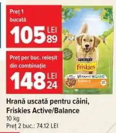 Carrefour Hrană uscată pentru câini, Friskies Active/Balance Ofertă