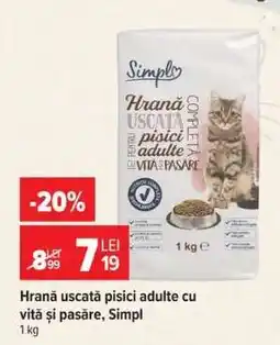 Carrefour Hrană uscată pisici adulte cu vită și pasăre, Simpl Ofertă