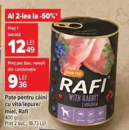 Carrefour Pate pentru câini cu vită/iepure/miel, Rafi Ofertă