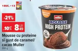 Carrefour Mousse cu proteine si gust de caramel/cacao Muller Ofertă
