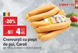 Carrefour Crenvurști cu piept de pui Caroli Ofertă