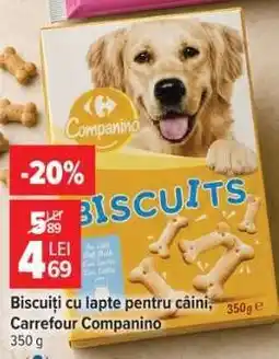 Carrefour Biscuiți cu lapte pentru câini, Carrefour Companino Ofertă