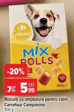 Carrefour Biscuiți cu umplutură pentru câini, Carrefour Companino Ofertă