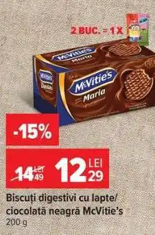 Carrefour Biscuiți digestivi cu lapte/ciocolată neagră, McVitie's Ofertă