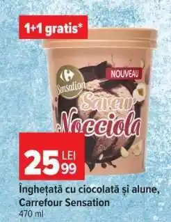 Carrefour Înghețată cu ciocolata și alune, Carrefour Sensation Ofertă