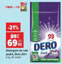 Carrefour Detergent de rufe pudră Dero 2în1 Ofertă