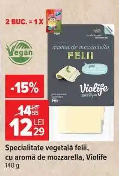 Carrefour Specialitate vegetală felii, cu aromă de mozzarella, Violife Ofertă