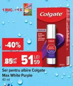 Carrefour Ser pentru albire Colgate Max White Purple Ofertă