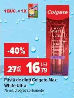 Carrefour Pastă de dinți Colgate Max White Ultra Ofertă