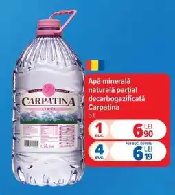 Carrefour Apă minerală naturală parțial decarbogazificată Carpatina Ofertă