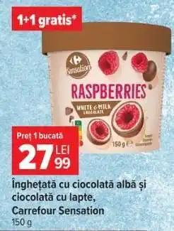 Carrefour Înghețată cu ciocolată albă și ciocolată cu lapte, Carrefour Sensation Ofertă