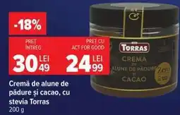 Carrefour Cremă de alune de pădure și cacao, cu stevia Torras Ofertă