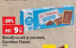 Carrefour Biscuiți cu unt și ciocolată, Carrefour Classic Ofertă