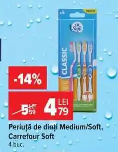 Carrefour Periuță de dinți Medium/Soft, Carrefour Soft Ofertă