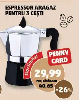 Penny Espressor aragaz pentru 3 cești Ofertă