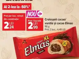 Carrefour Croissant cacao/vanilie și cacao Elmas Ofertă