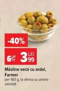 Carrefour Măsline verzi cu ardei Farmer Ofertă