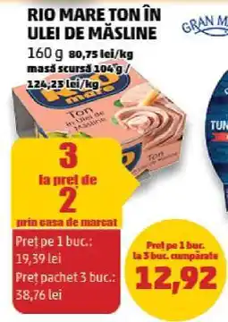 Penny RIO MARE TON ÎN ULEI DE MĂSLINE Ofertă