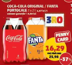 Penny Coca-Cola Original / Fanta Portocale 2x2L Ofertă