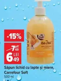 Carrefour Săpun lichid cu lapte și miere, Carrefour Soft Ofertă
