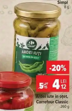 Carrefour Ardei iute în oțet, Carrefour Classic Ofertă