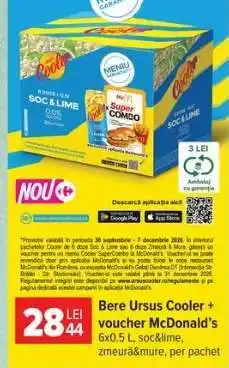 Carrefour Bere Ursus Cooler + voucher McDonald's Ofertă