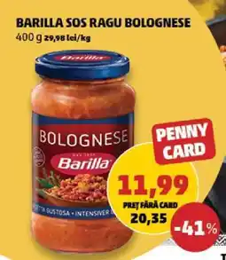 Penny BARILLA SOS RAGU BOLOGNESE Ofertă