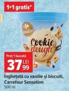 Carrefour Înghețată cu vanilie și biscuiți, Carrefour Sensation Ofertă